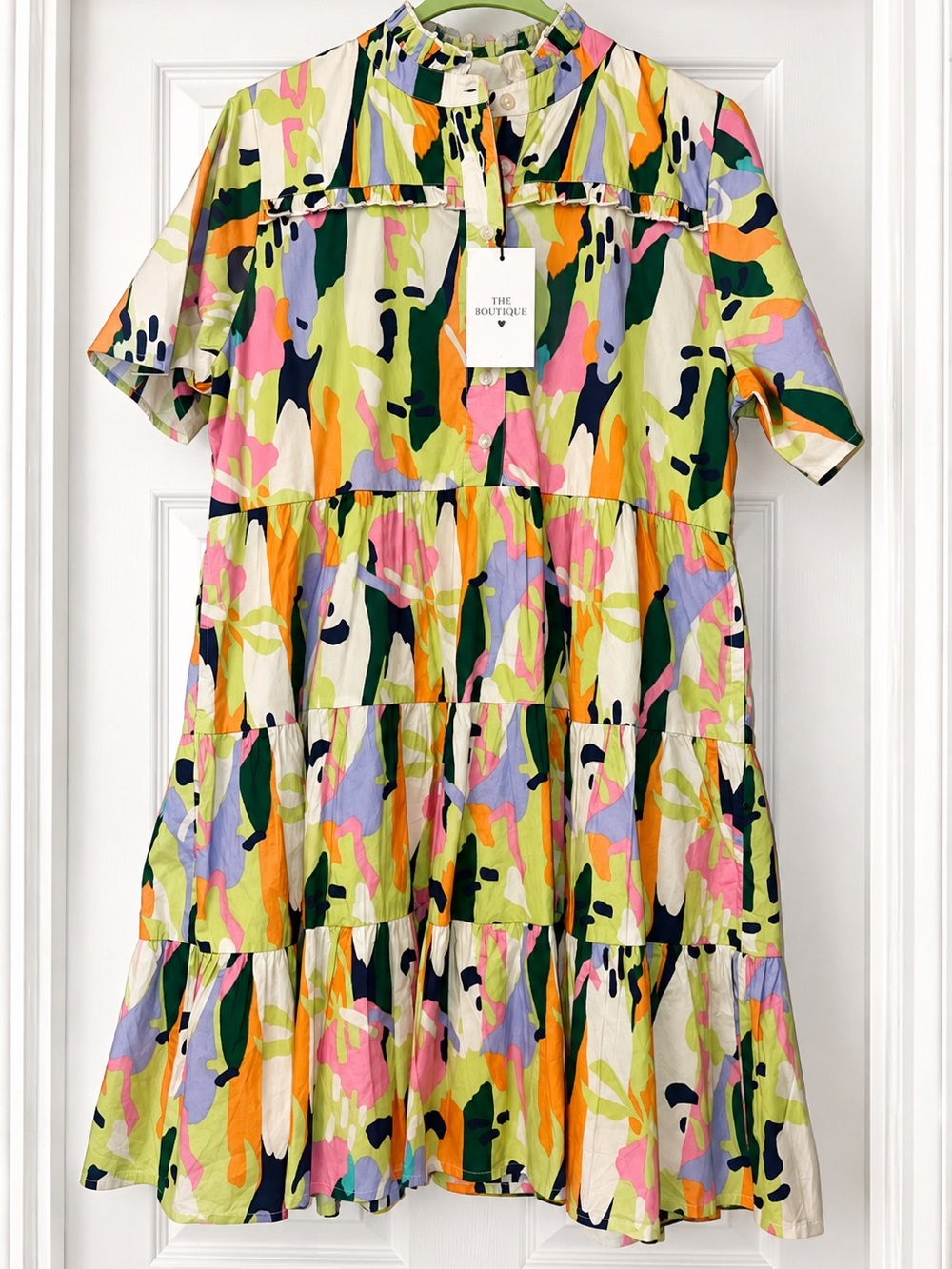 THML Multicolor Abstract Print Mini Dress - Picture 2 of 5